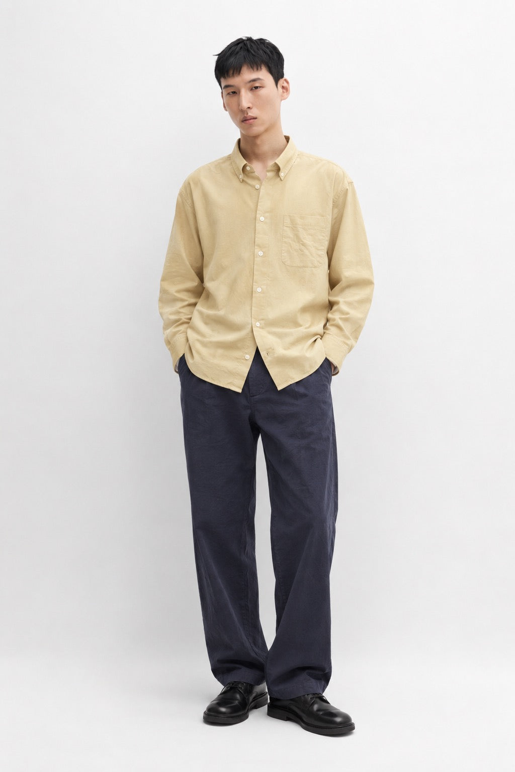 Classic Oxford button down shirt in regular fit - soft yellow