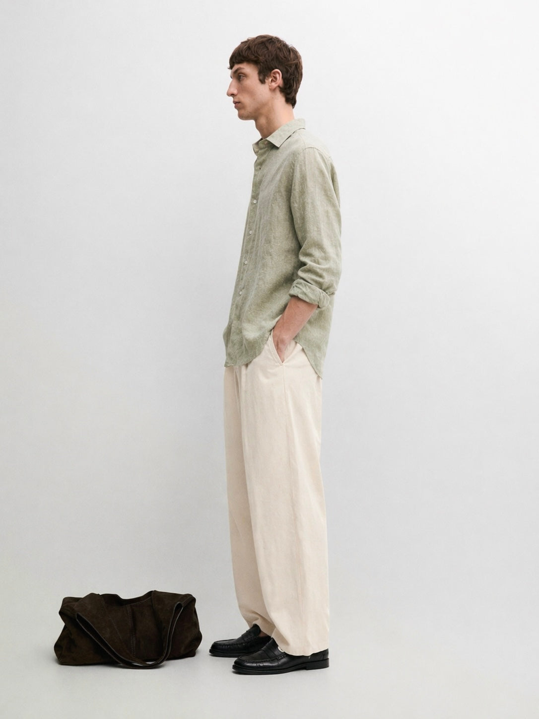 Sage - textured linen viscose shirt Sage - textured linen viscose shirt
