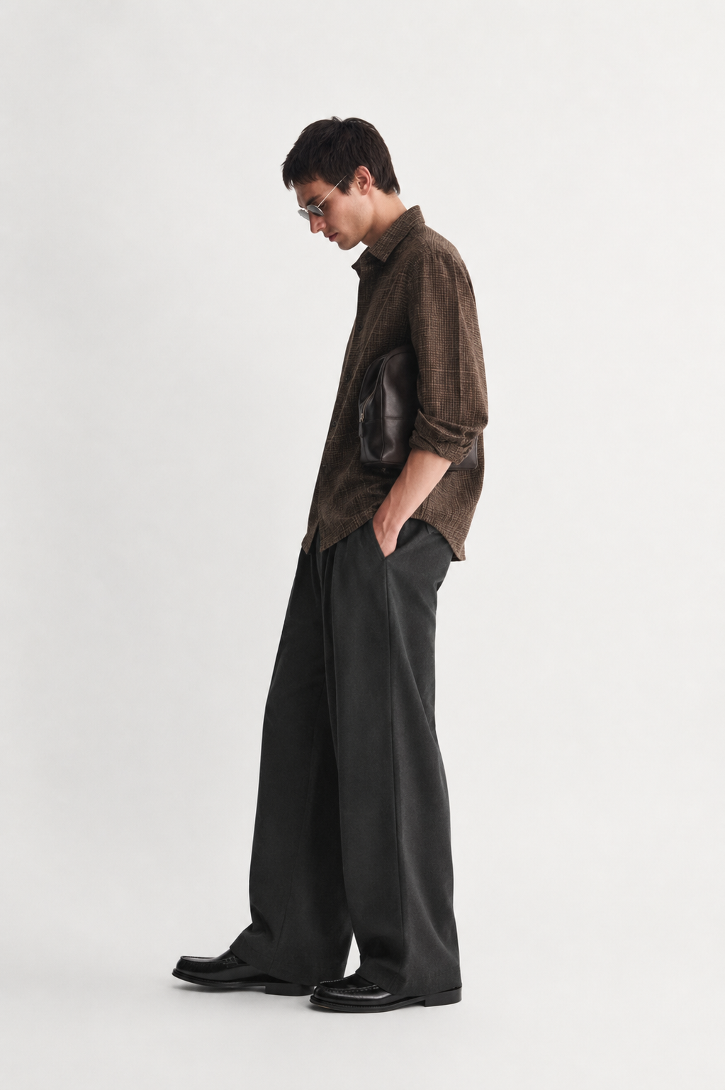Relaxed fit jacquard check shirt