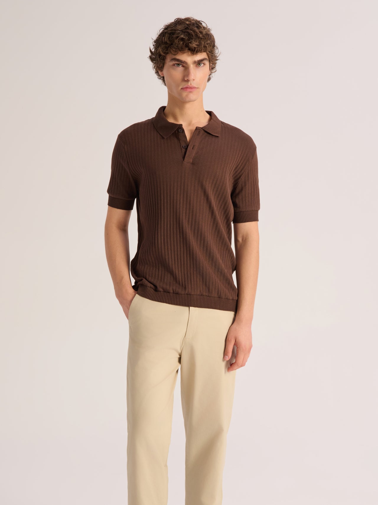Textured knit polo