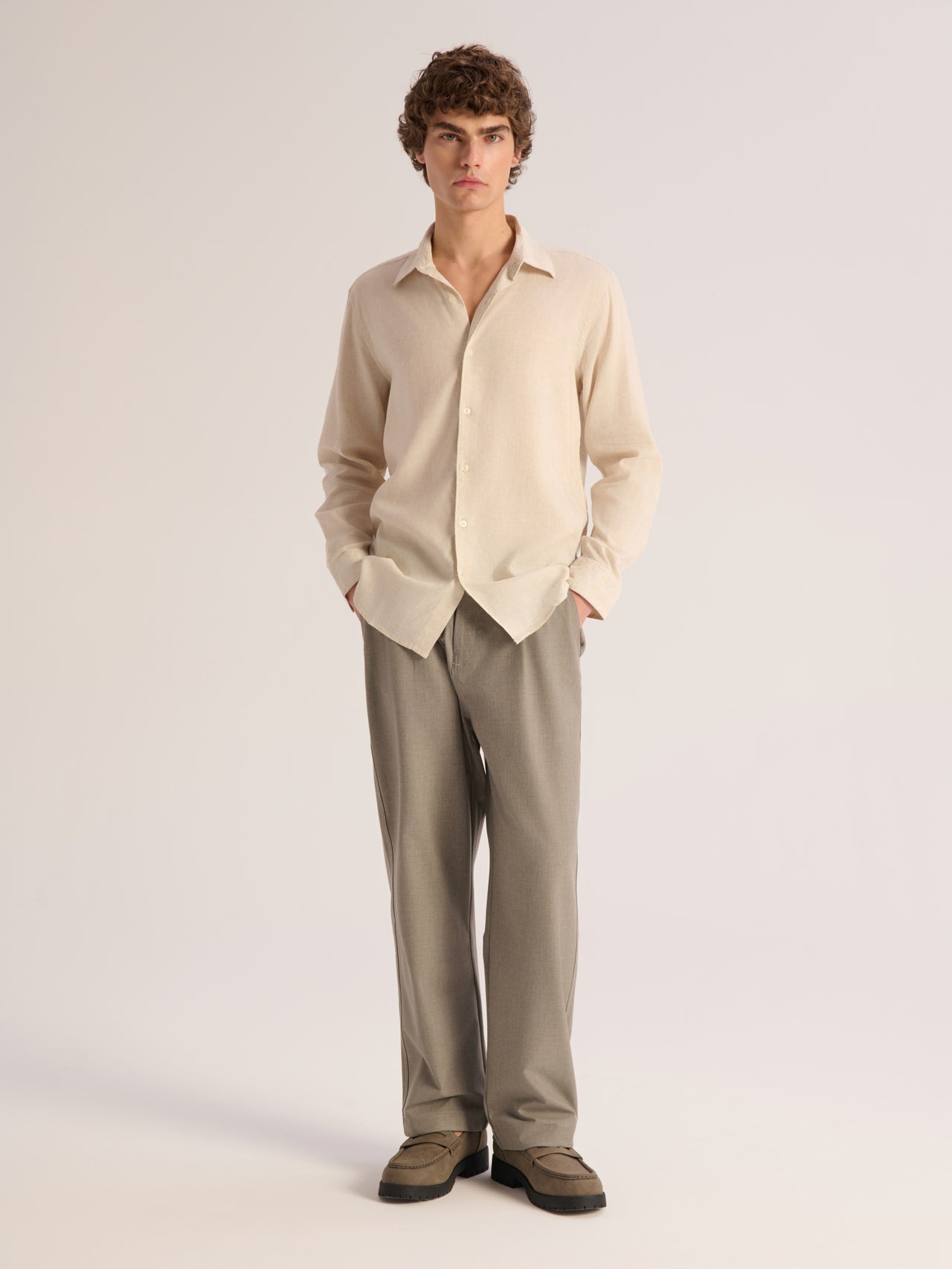 Regular fit Linen lyocell shirt