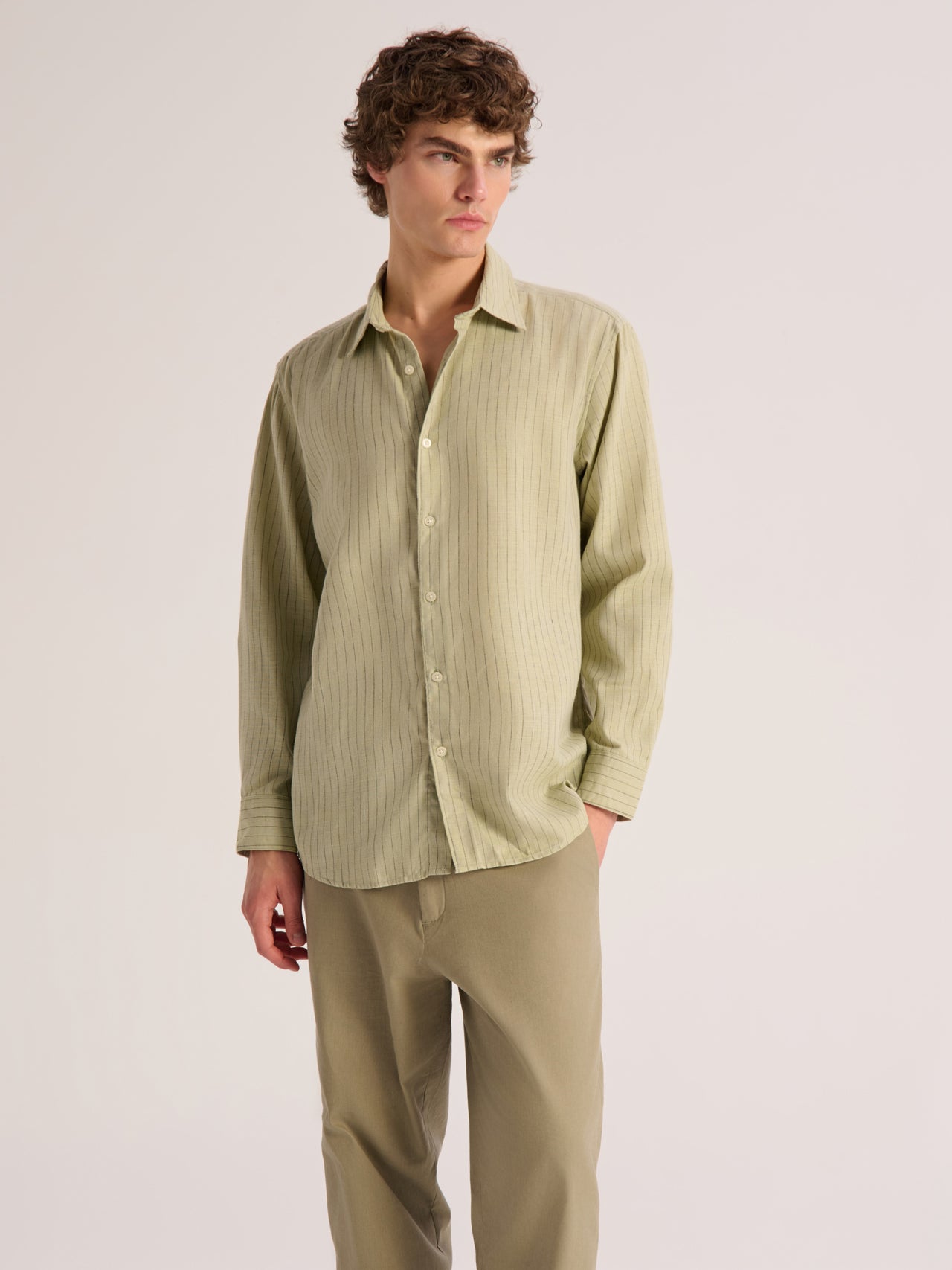 Button-down stripped shirt