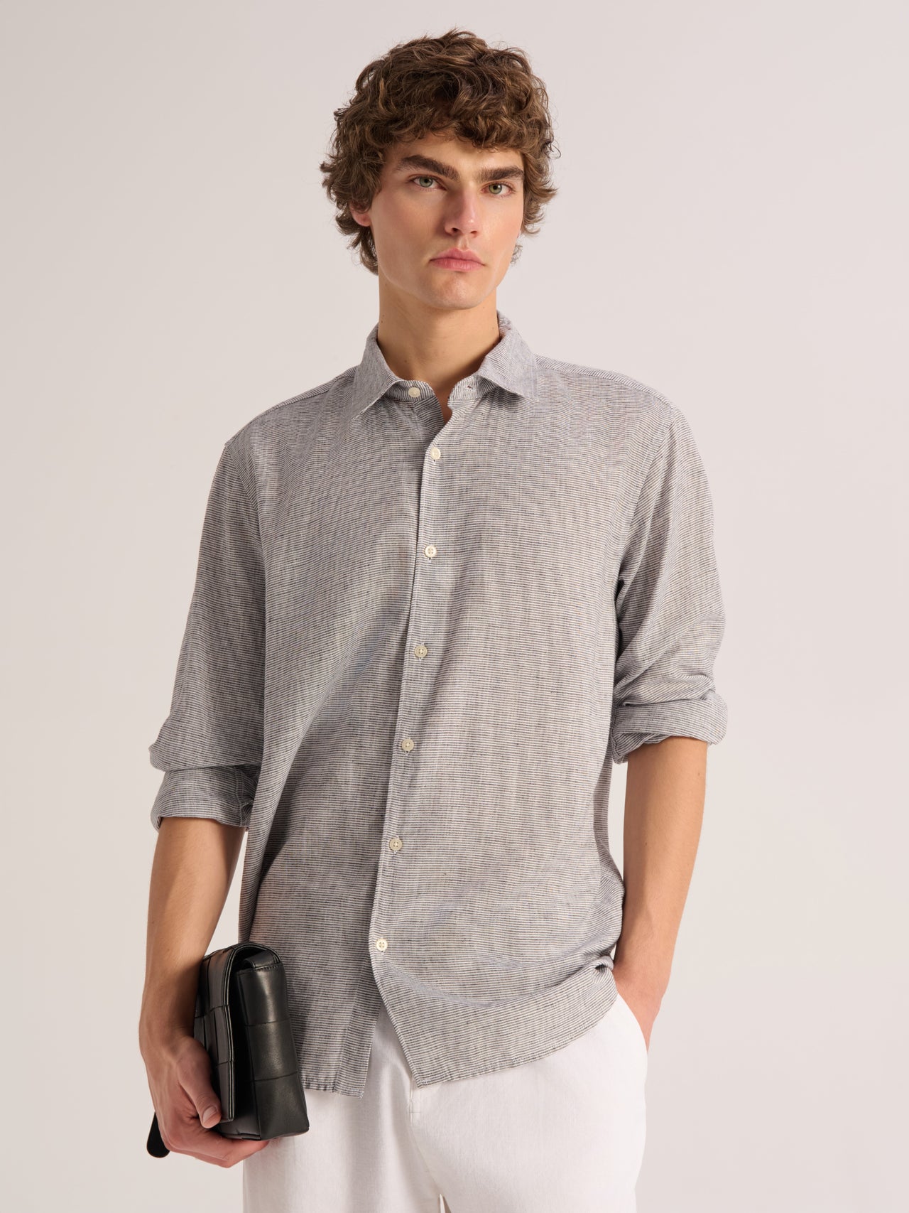 Button-down stripped shirt