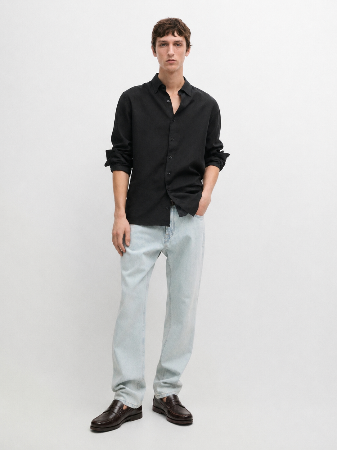 100% cotton denim soft finish shirt
