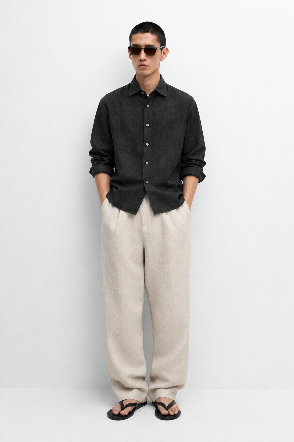 Denim regular fit shirt - Vintage black
