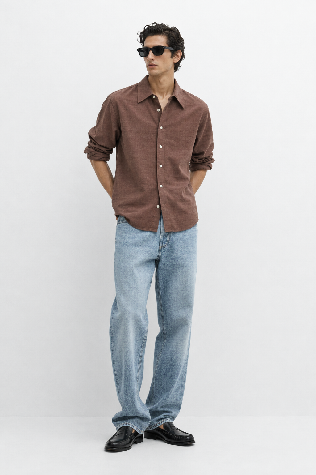 Washed texture shirt - dusk