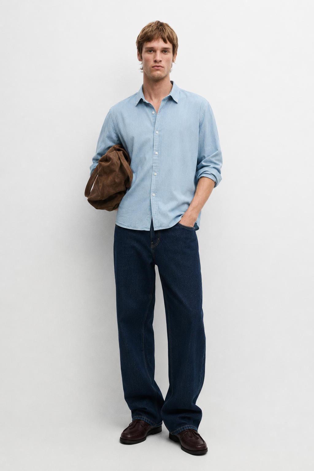 Classic straight leg jeans in raw denim