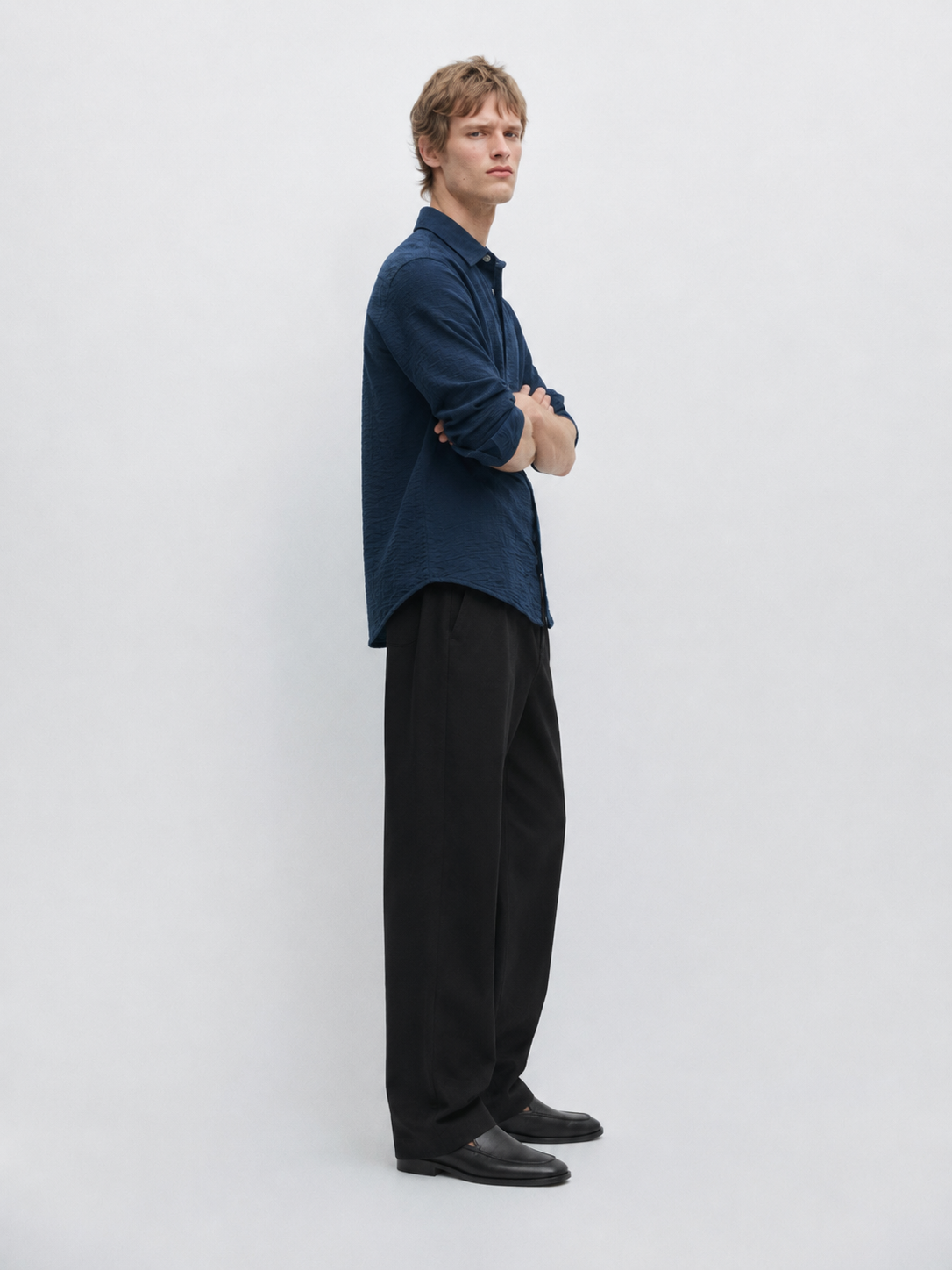 Regular fit textured shirt - Teal