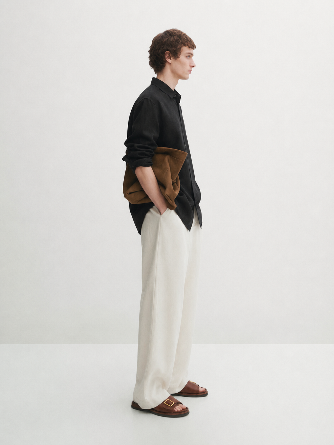 Relaxed fit 100% linen melange shirt - jude