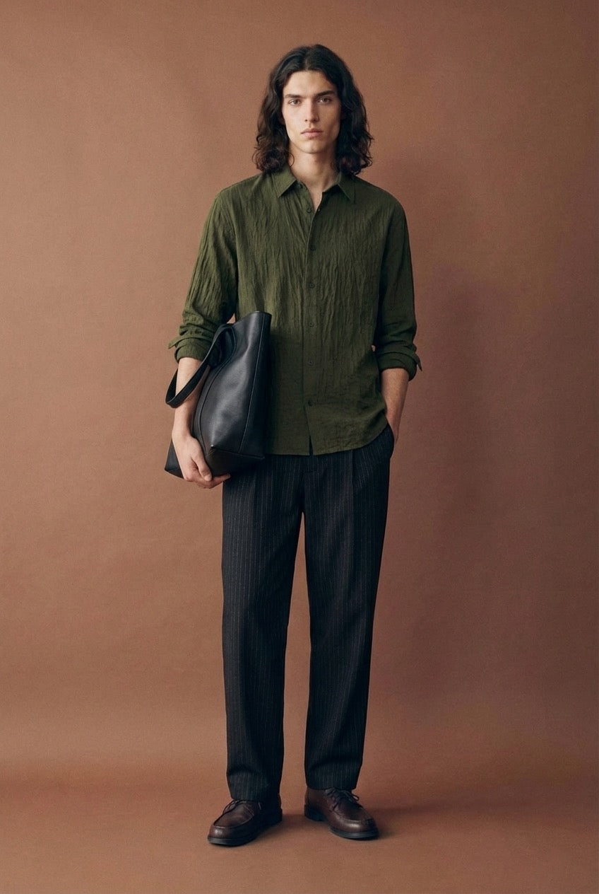 Relaxed fit viscose shirt