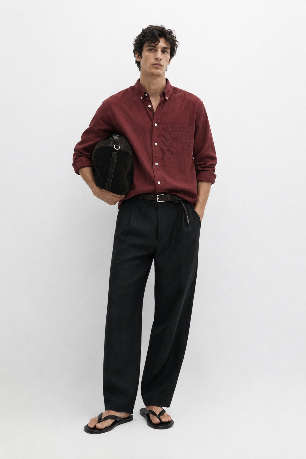 Classic Oxford button down shirt in regular fit - old red