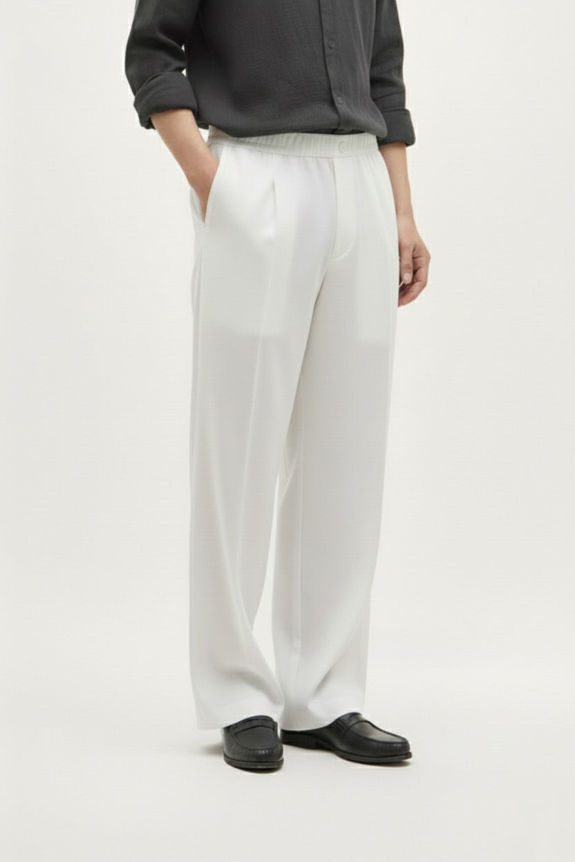 100% cotton wide trousers