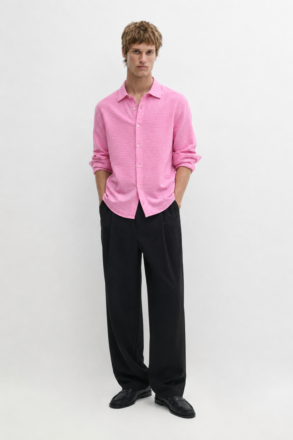 Regular fit textured shirt - Blossom