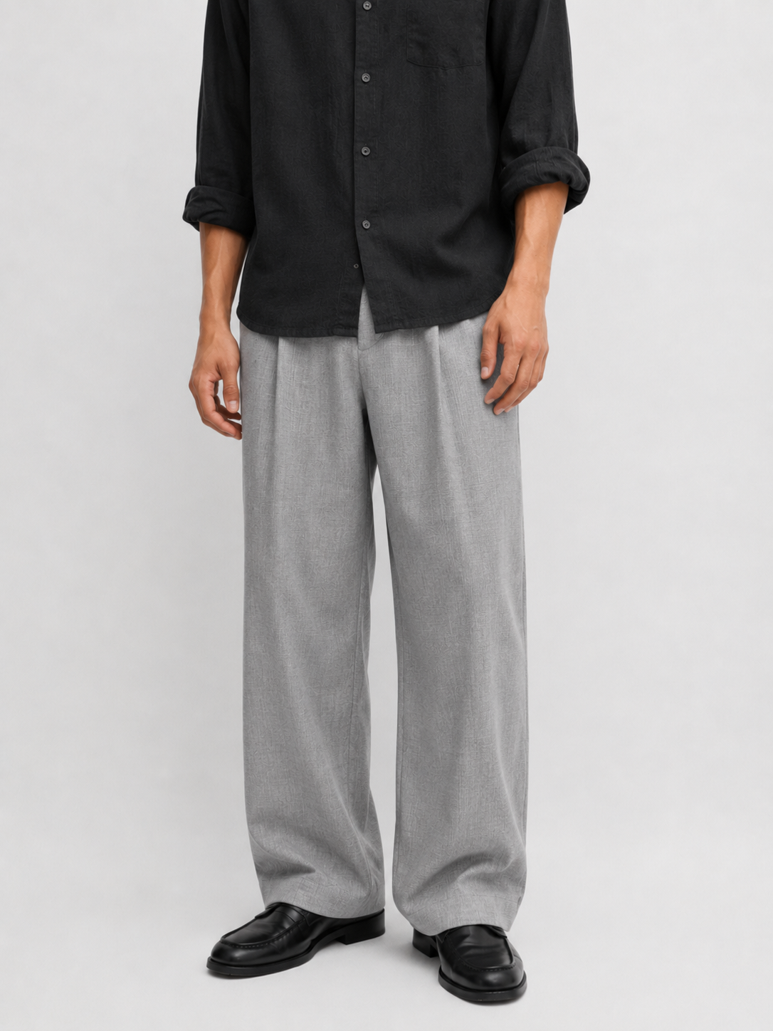 Orlo V2 fine check pleated trousers