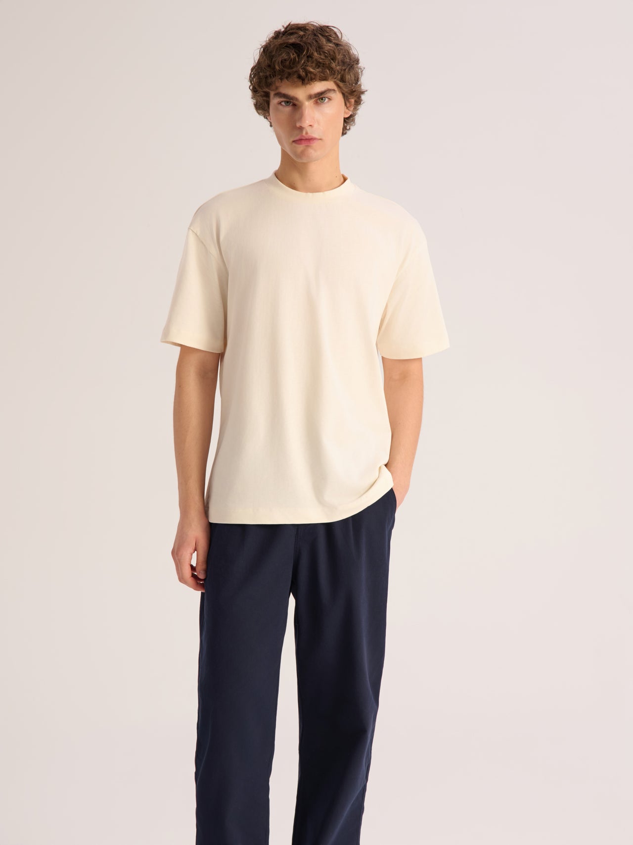 Pearl cotton knit T-shirt