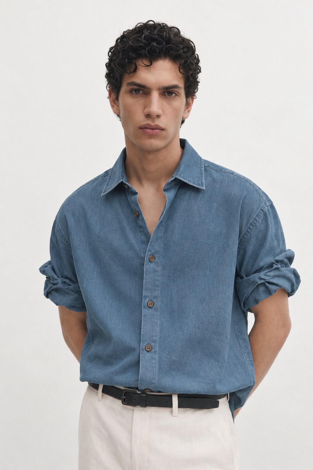 Denim regular fit shirt - Classic blue