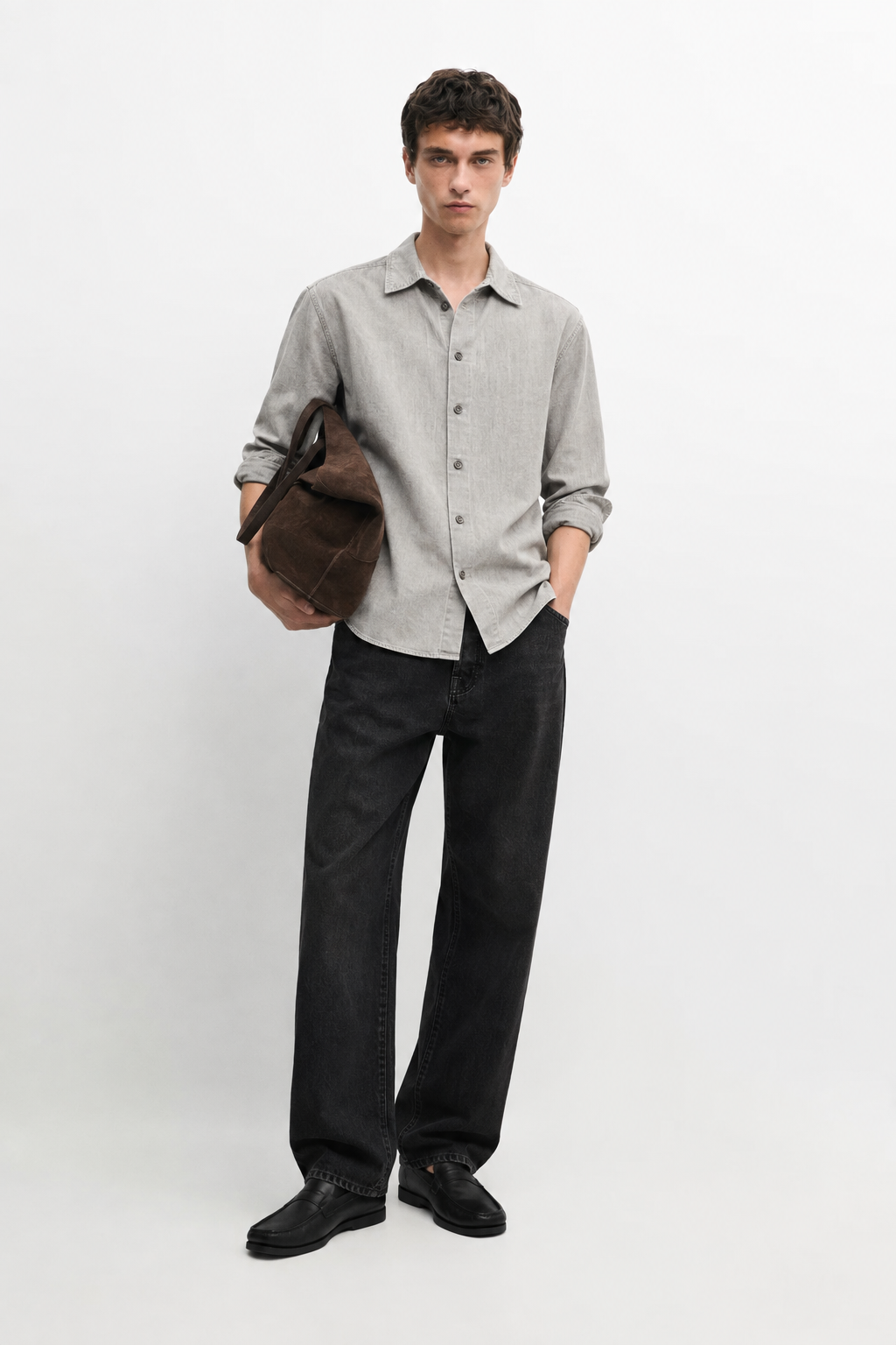 Denim regular fit shirt - Bone wash