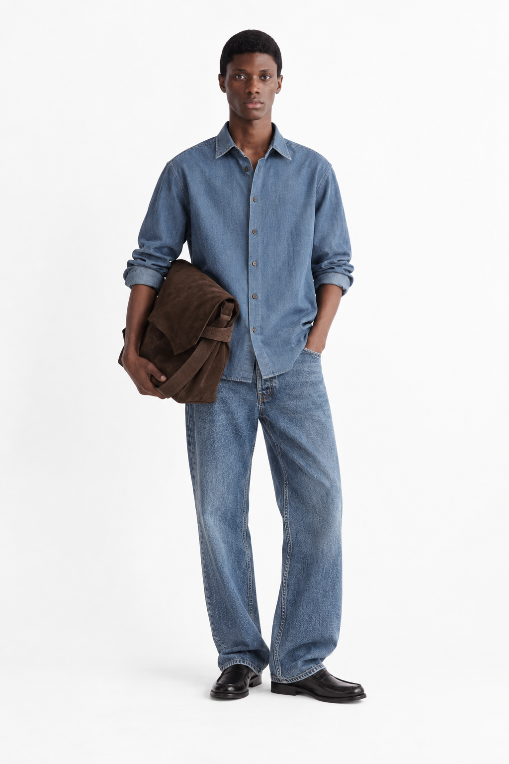 Denim regular fit shirt - Classic blue