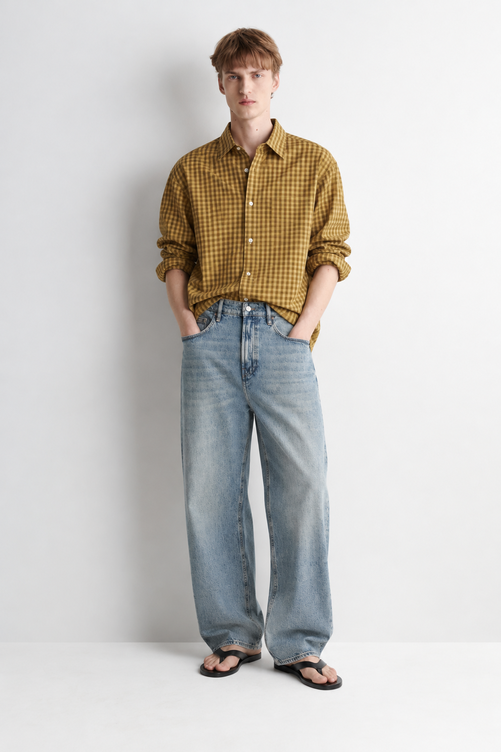Washed gingham Shirt - autumn