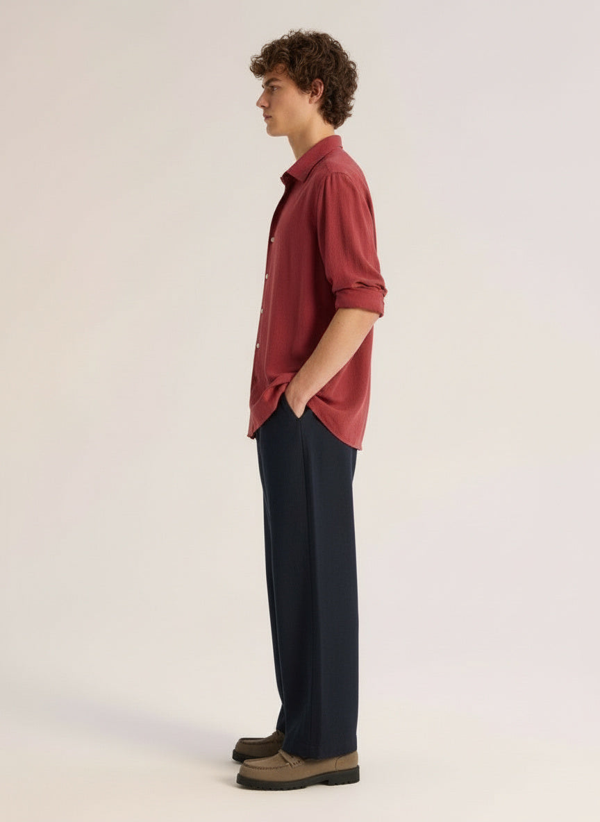 Straight fit Linen viscose trousers