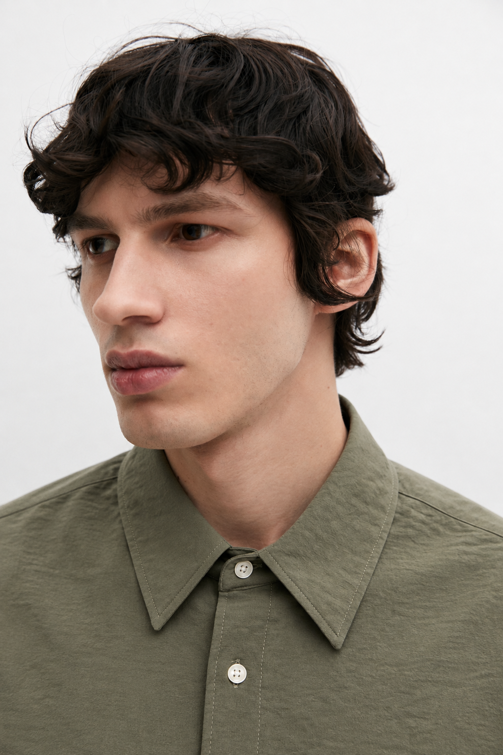 Washed texture shirt - olive